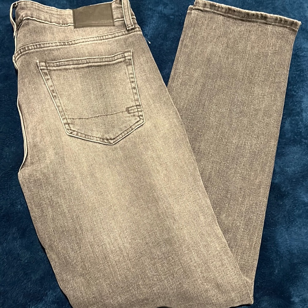 Aero gray pants slim straight ripped jeans